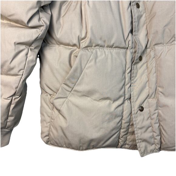 VTG Eddie Bauer Goose Down Jacket Men's XL Tall Beige Tan Corduroy 80s USA Made - Picture 4 of 10